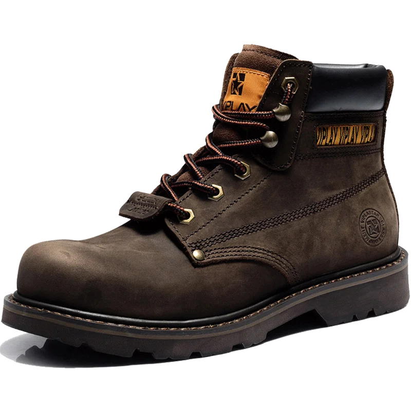 Men Boots Leather Shoes Men Popular Comfy Spring Autumn Shoes Working Ankle Boots Waterproof Shoes Lovers Shoes Yellow Boots