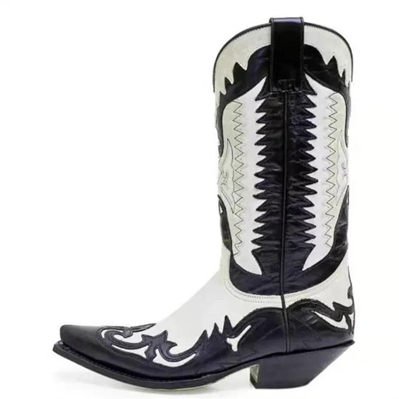 2021 men's new style men's boots fashion leather cowboy boots mid-heel motorcycle boots casual high-quality men's boots 38-48