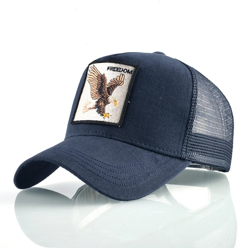 Fashion Baseball Cap With Eagle Embroidery Patch Men And Women Four Season Outdoor Trucker Cap Outdoor Casual Sport Visor Hat