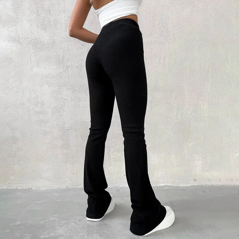 woman trouser autumn/winter solid color tall elastic waist leisure wide leg pants woman's Trousers dropshipping YWDKM22PT447