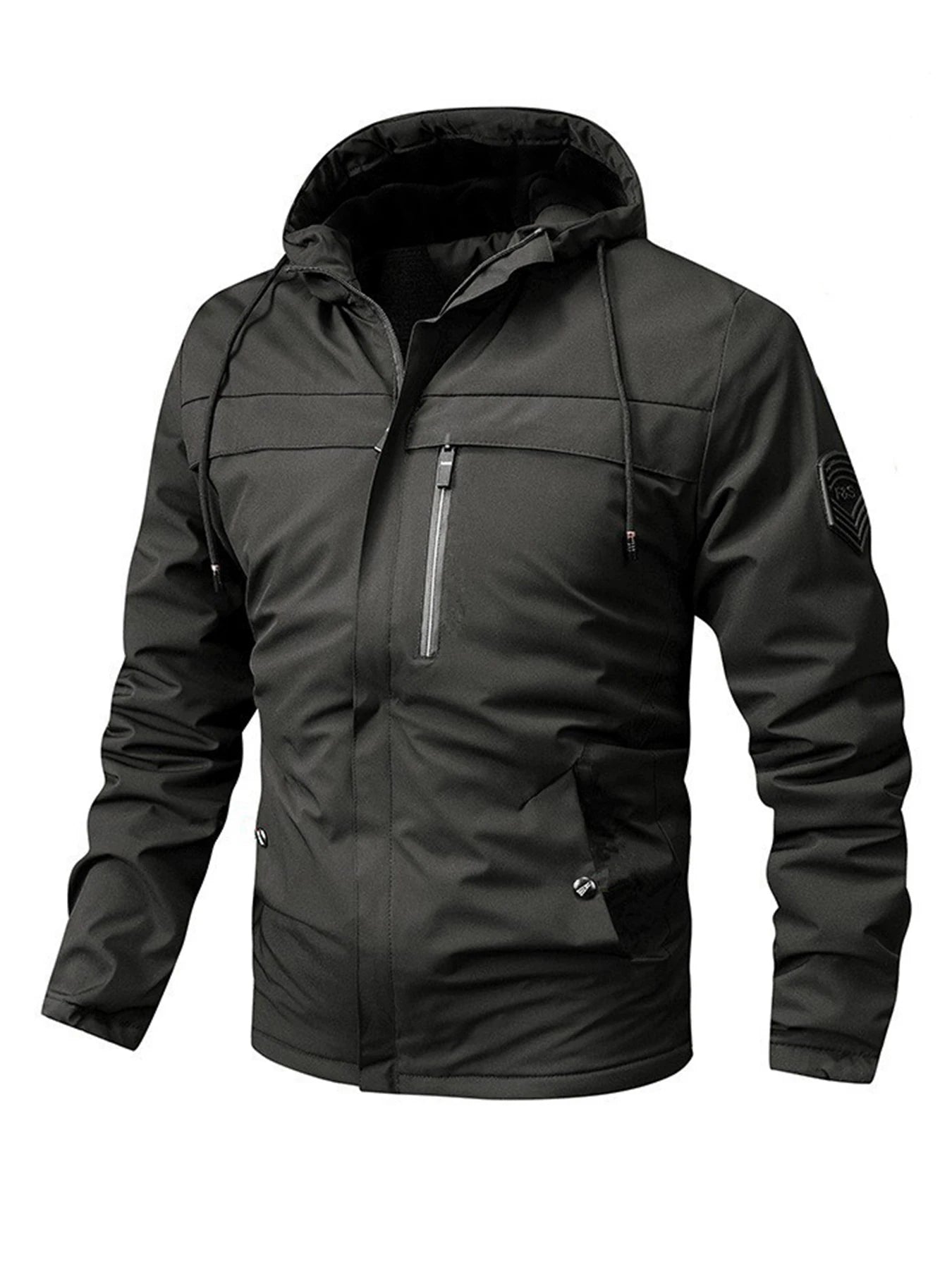 Autumn And Winter Waterproof And Windproof Jacket, Men's Warm Outdoor Jacket, Solid Color Zipper, New Fashionable Casual Jacket