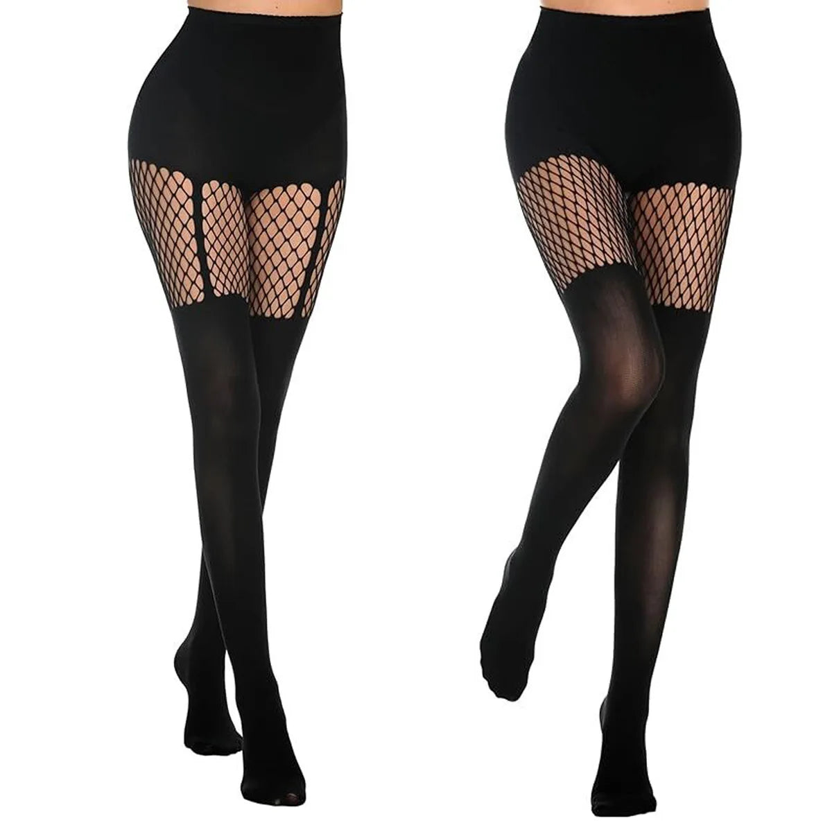 Sexy Hollow Out Fishnet Tights For Women Lolita JK Style Floral Fish Net Pantyhose Female Stretch Long Sock Mesh Patchwork Socks
