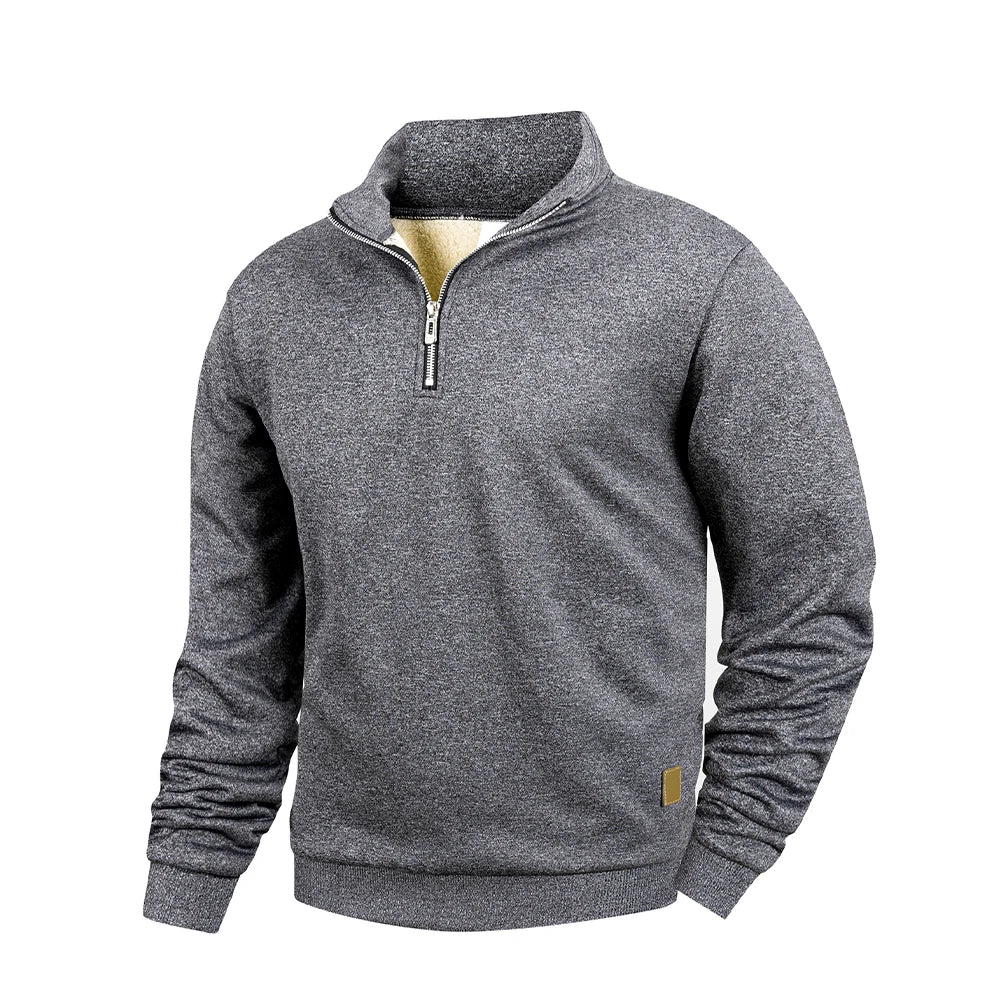 Men's Casual Sweatshirt Long Sleeve Stand Collar Half Zipper Pullover Sweatshirts Autumn Outdoor Streetwear for Men