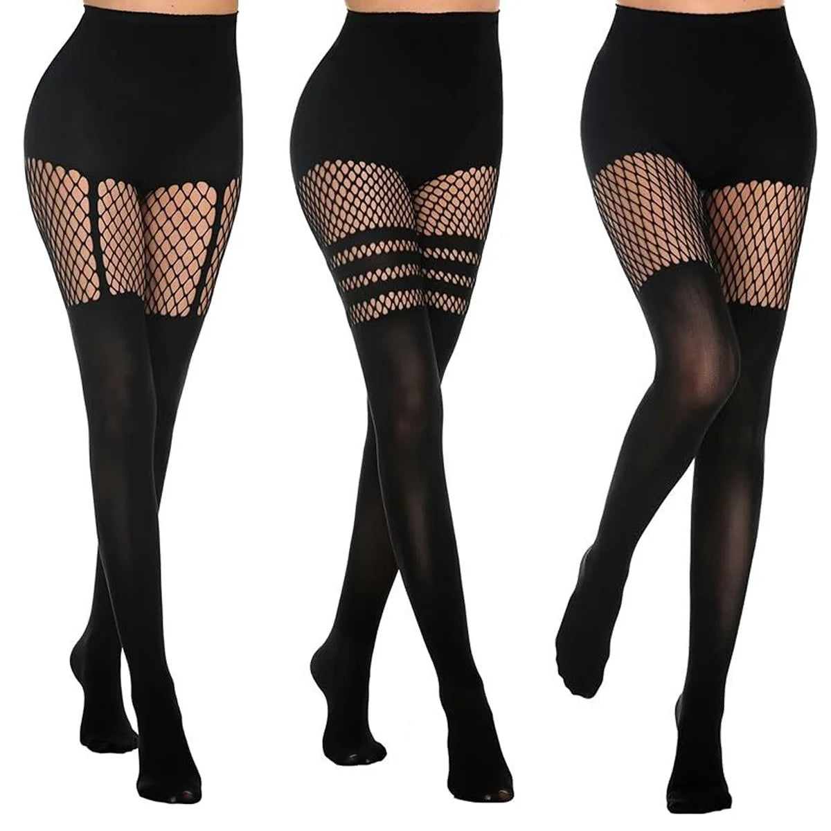 Sexy Hollow Out Fishnet Tights For Women Lolita JK Style Floral Fish Net Pantyhose Female Stretch Long Sock Mesh Patchwork Socks