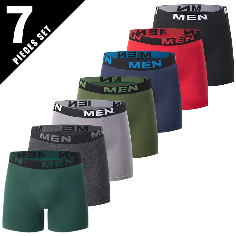 5 /10 Pcs Fashionable Men's Long Underwear Casual Boyshort Youth Sports Shorts Comfortable Breathable Stretch Shorts Underwear