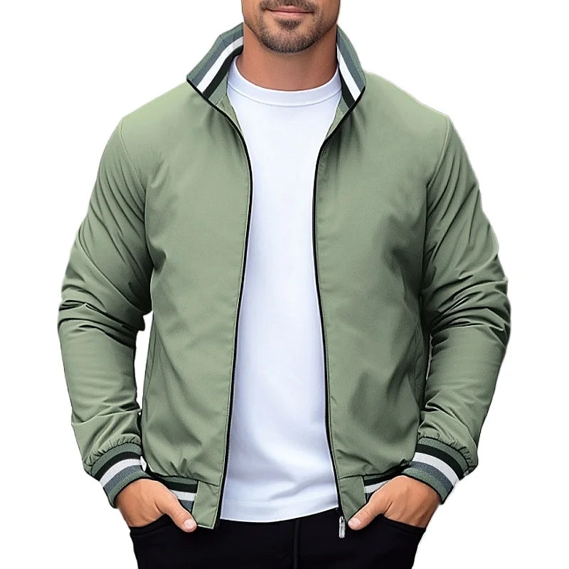 Sweatwear Men's Solid Color Jacket Blazer Pockets Sports Standard Collar Coats Lightweight Waterproof Outdoor Tops Men Jacket