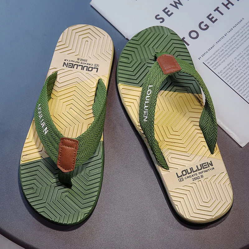 Men's Flip-Flops Waterproof Non-Slip Soft Sole Wear-Resistant Home Outdoor Multi-Color Slip-On Flip-Flops