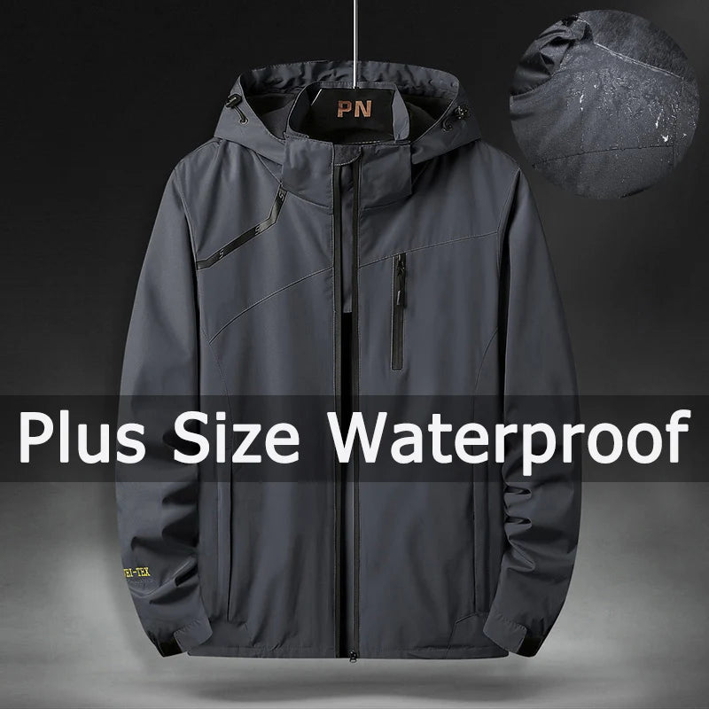 Waterproof Jacket Outdoor Windbreaker Men Plus Size 5XL 6XL 7XL Windproof Rainproof Coat Big Size Men Clothing Jaqueta Masculina