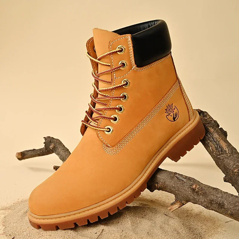 Men's and women's high-quality leather shoes outdoor sports shoes men's lace up non slip ankle boots suitable for couples