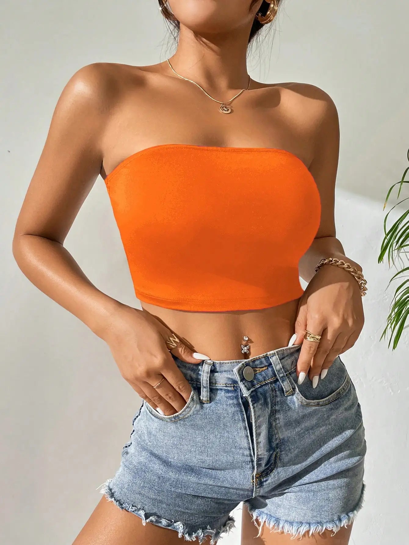 Women Summer Strapless Crop Tube Top Sexy Clothes Sleeveless Off The Shoulder Tank Top 2024 New Fashion Hottie Tank Top