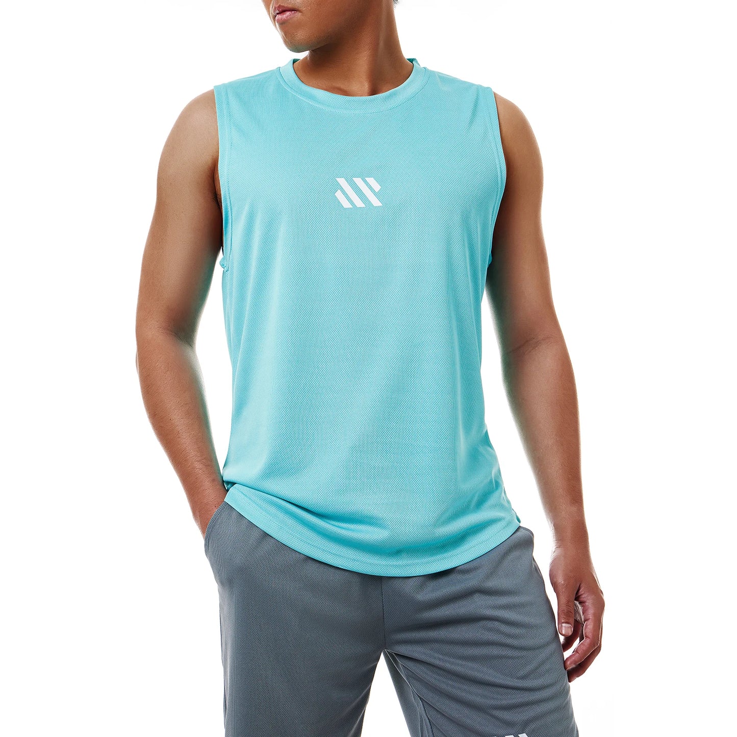 Men'S Sports Vest Summer Breathable Sleeveless Round Neck Solid Color Top Running Fitness Top Men'S Sleeveless Vest Clothing