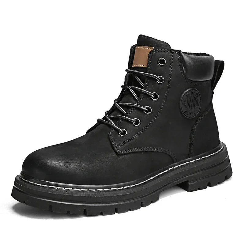 Men's and women's high-quality leather shoes outdoor sports shoes men's lace up non slip ankle boots suitable for couples
