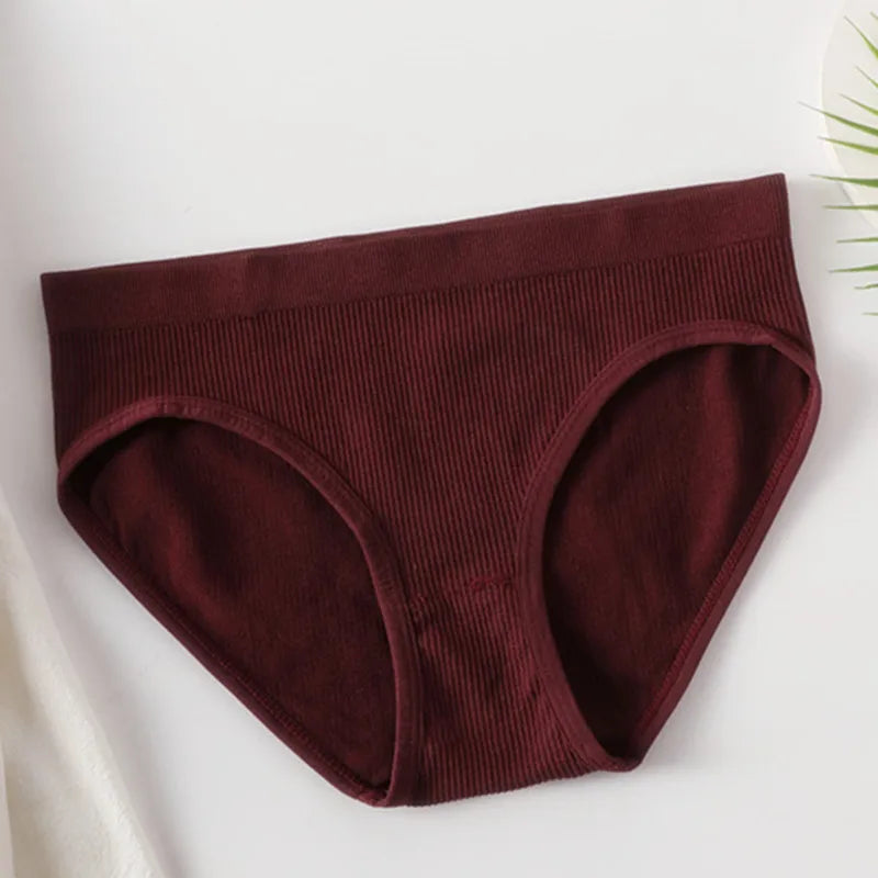 1PC/2PCS Seamless Panties Women Stretch Briefs Low Rise Panties Comfy Pantys Underwear Solid Color Comfort Underpants Lingerie