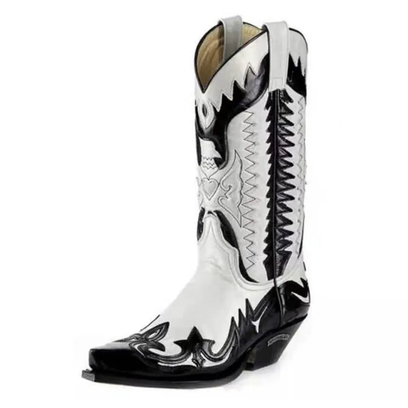 2021 men's new style men's boots fashion leather cowboy boots mid-heel motorcycle boots casual high-quality men's boots 38-48