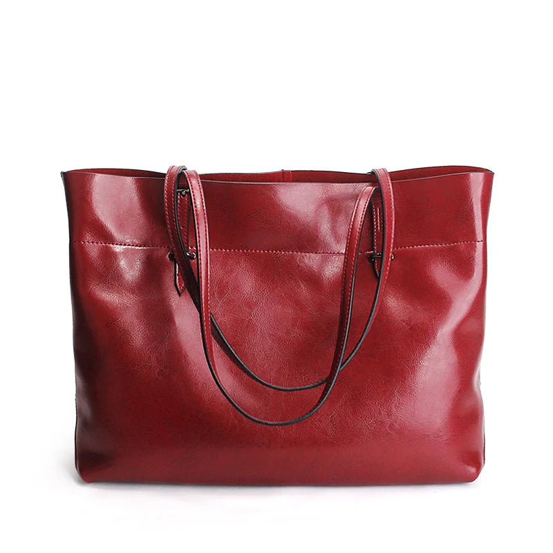 Zency New Brown Women Handbag 100% Genuine Leather Female Shoulder Purse Ladies Black Tote Bag Large Capacity Shopping Bags
