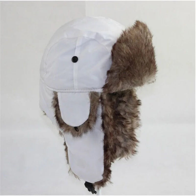 Women Men Winter Cap Fur Hat Velvet Warm Breathable Soft Winter Trooper Trapper Earflap