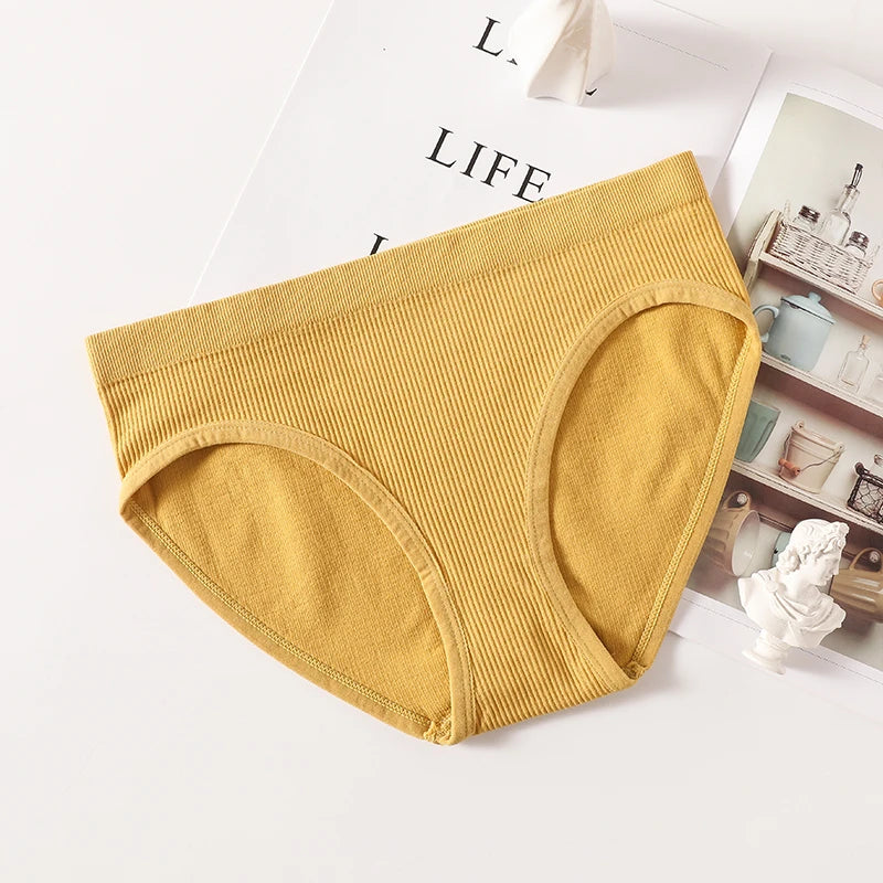 1PC/2PCS Seamless Panties Women Stretch Briefs Low Rise Panties Comfy Pantys Underwear Solid Color Comfort Underpants Lingerie