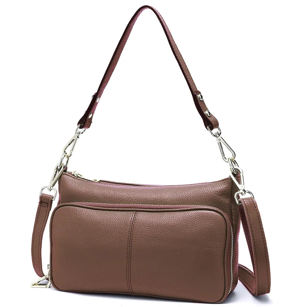 Zency Elegant Women Handbag 100% Genuine Leather Ladies Shoulder Bag Crossbody Messenger Purse Fashion Hobos Top Quality