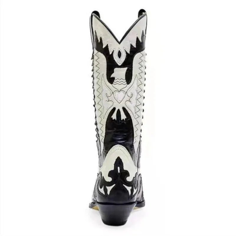 2021 men's new style men's boots fashion leather cowboy boots mid-heel motorcycle boots casual high-quality men's boots 38-48