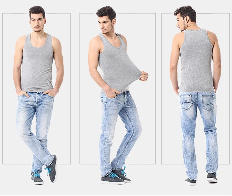 1/3/5 Piece Men's Cotton Sports Skinny Vest Teenagers Leisure Joker Sleeveless T Men's Fitness Training Simple Top