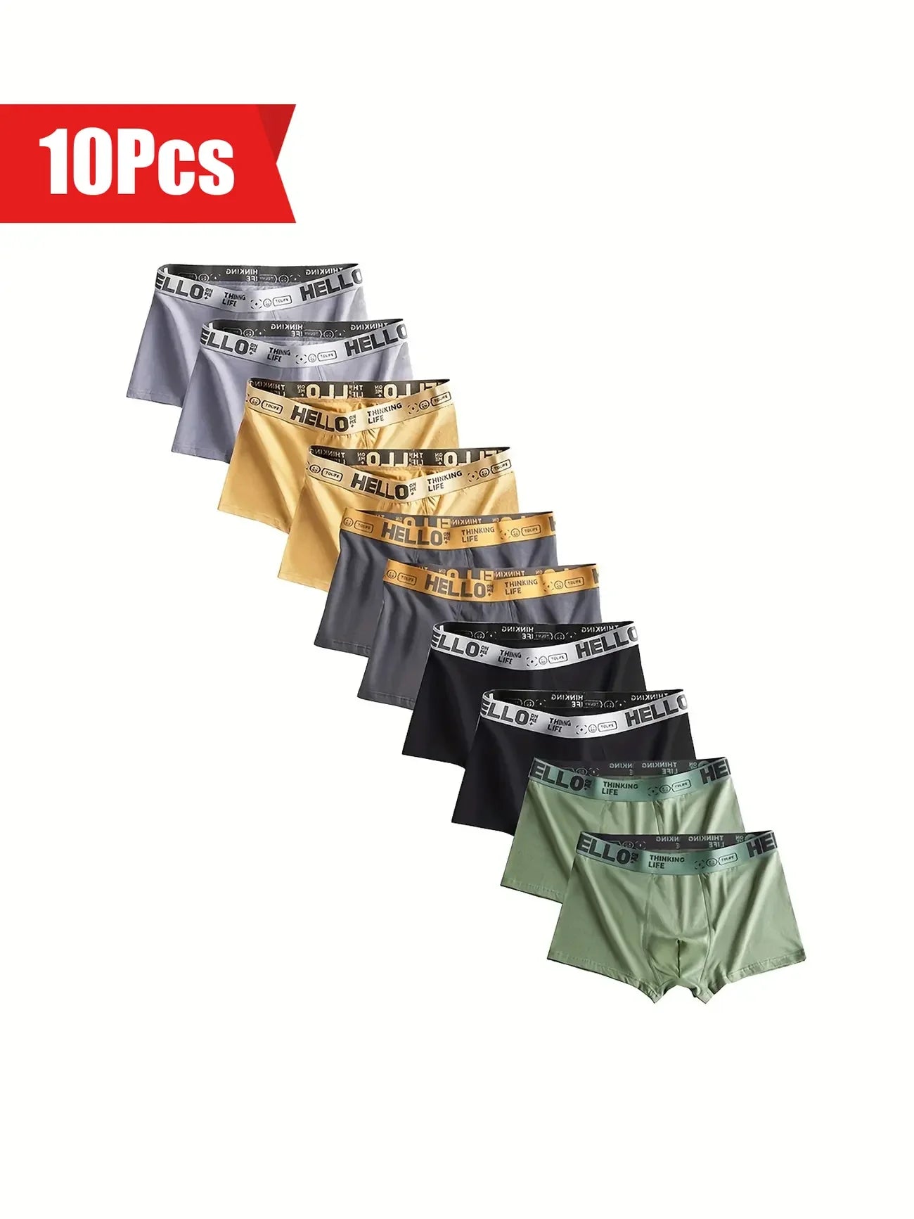 10Pcs Men's Underwear XS-XXL Men Panties Sexy  Breathable Comfortable Boxer Shorts Slim Loose Fit Athleisure Briefs  Underpants