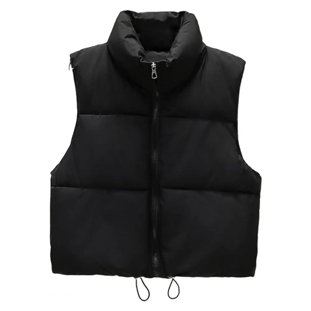 Casual Stand-up Collar Vest Thick Winter Waistcoat Women's Winter Vest Coat with Stand-up Collar Thickened Padded for Cold