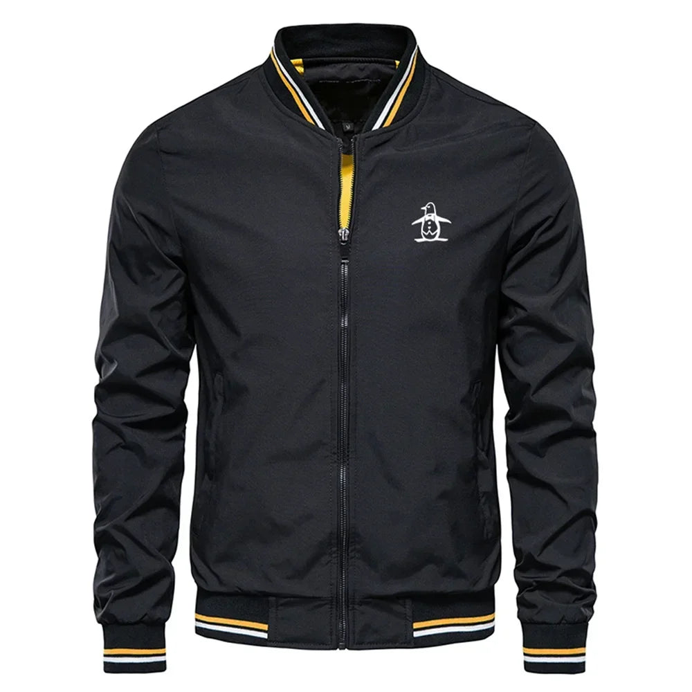 New/Korean/Golf/Men's Stand Up Collar Zipper Sports Jacket, Spring and Autumn Fashion Men's Outdoor Leisure Zipper Jacket