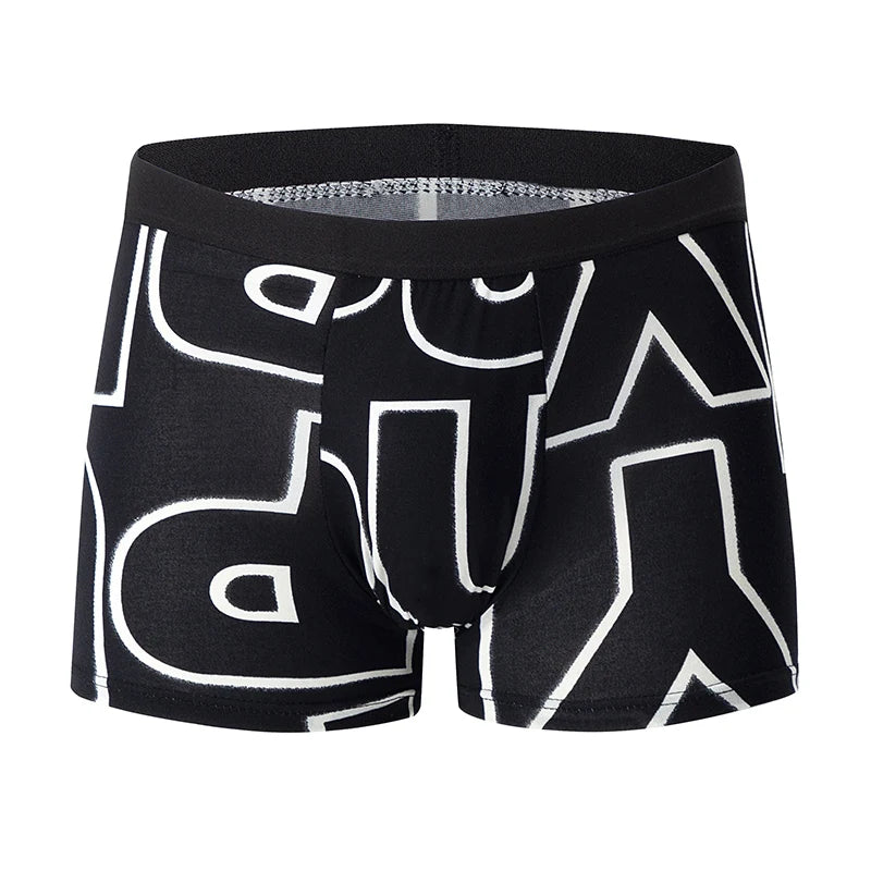 5-Piece Men's Fashion Printing Plus Size 5XL6XL Boyshort Underwear Comfortable For Sports Casual Underwear Elastic Waist Shorts