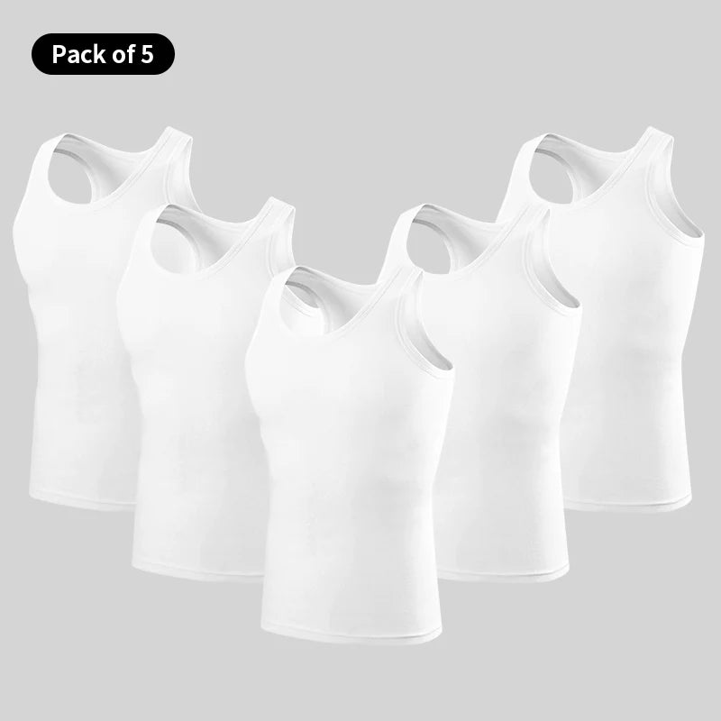 1/3/5 Piece Men's Cotton Sports Skinny Vest Teenagers Leisure Joker Sleeveless T Men's Fitness Training Simple Top