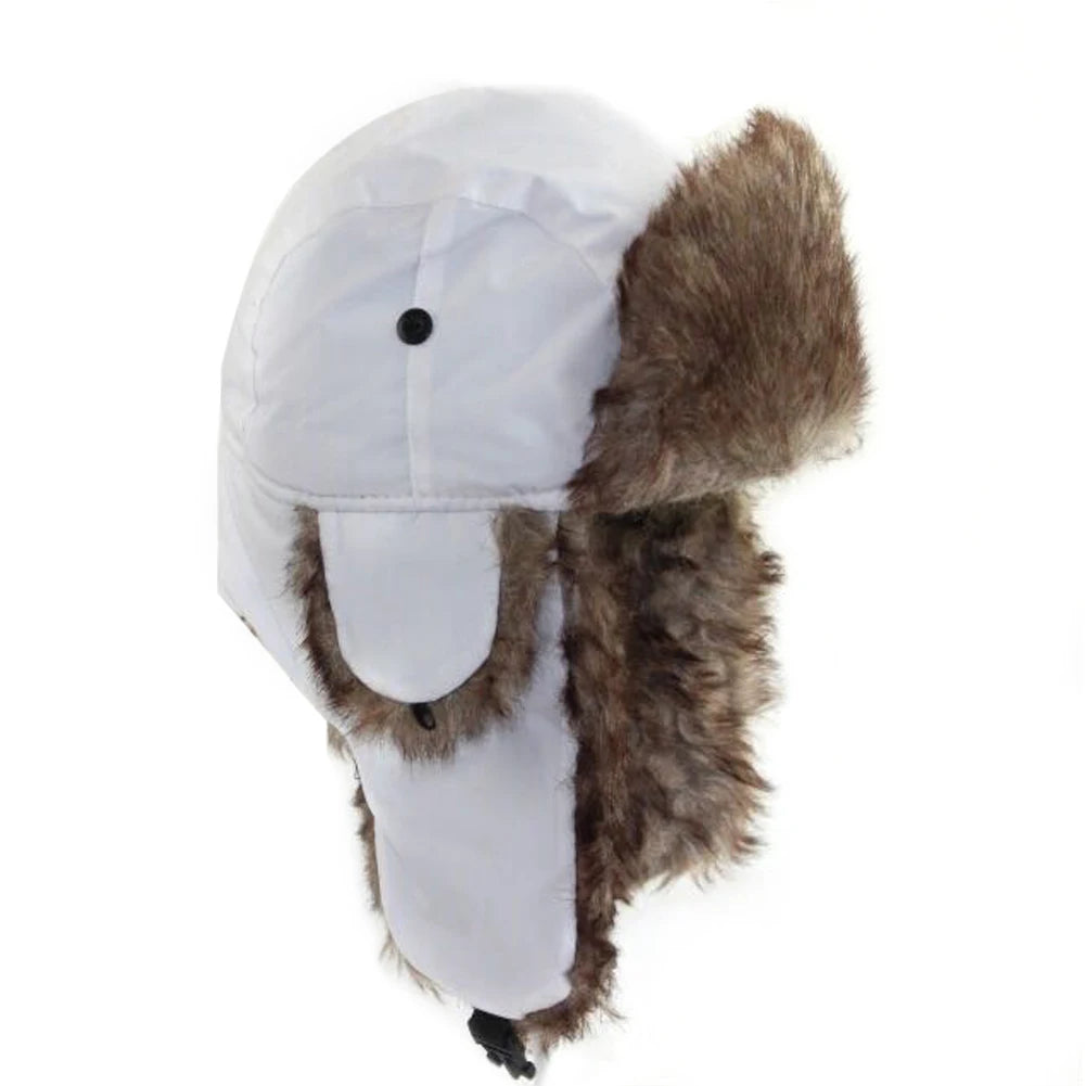 Women Men Winter Cap Fur Hat Velvet Warm Breathable Soft Winter Trooper Trapper Earflap