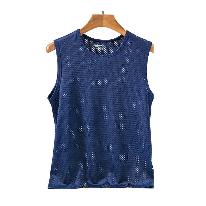 Summer Fitness Sports Tank Top 2024 Mens Sleeveless Shirt Male Mesh Breathable Vest Quick Drying Gyms Running T Shirts