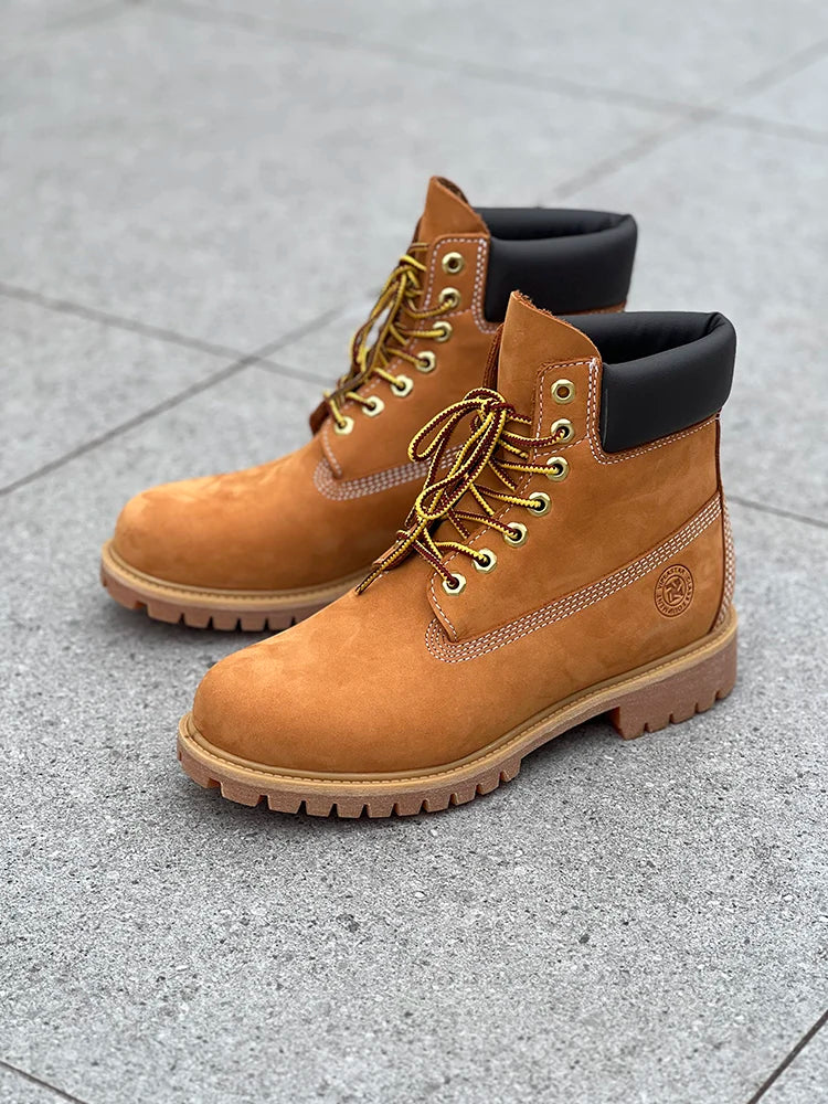 Men Fashion Outdoor Shoes Genuine Leather Boots 2024 Male Casual Waterproof Boots