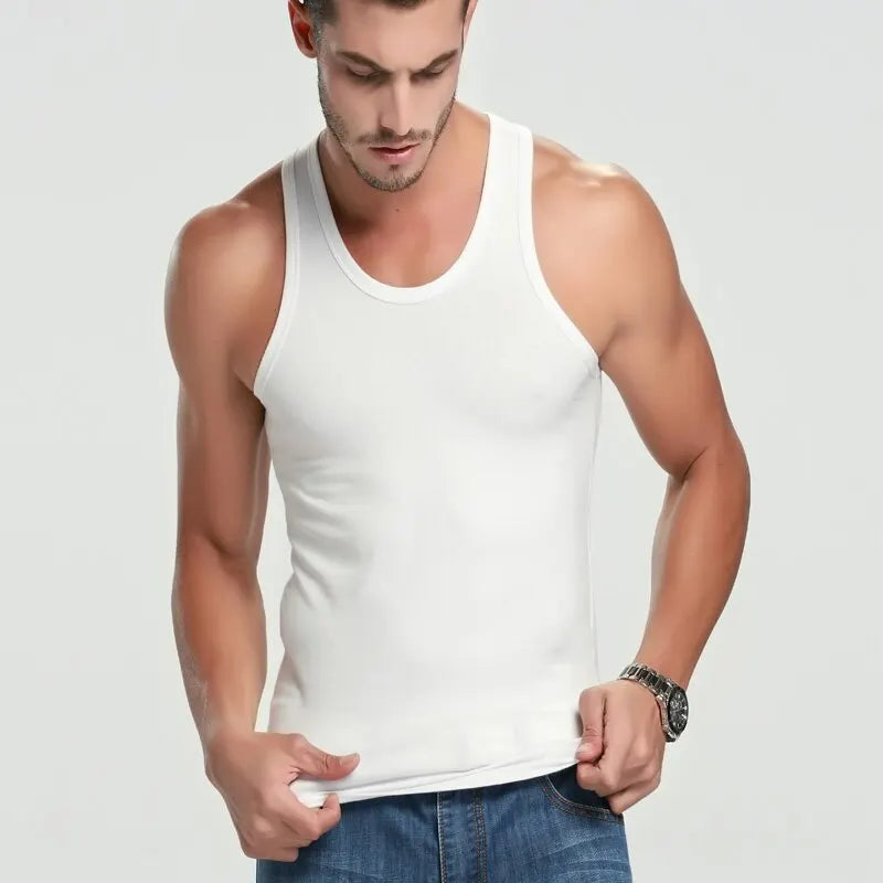 1/3/5 Piece Men's Cotton Sports Skinny Vest Teenagers Leisure Joker Sleeveless T Men's Fitness Training Simple Top