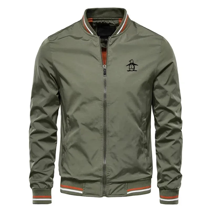New/Korean/Golf/Men's Stand Up Collar Zipper Sports Jacket, Spring and Autumn Fashion Men's Outdoor Leisure Zipper Jacket