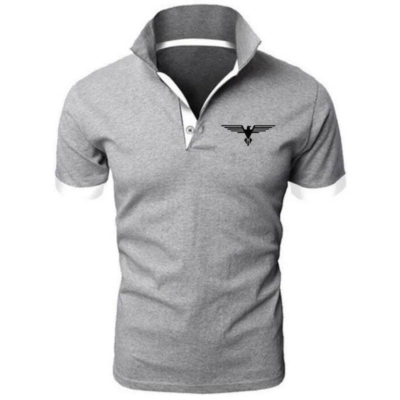 Polo collar contrasting color shirt office fashionable new T-shirt polo shirt men's summer top business casual breathable