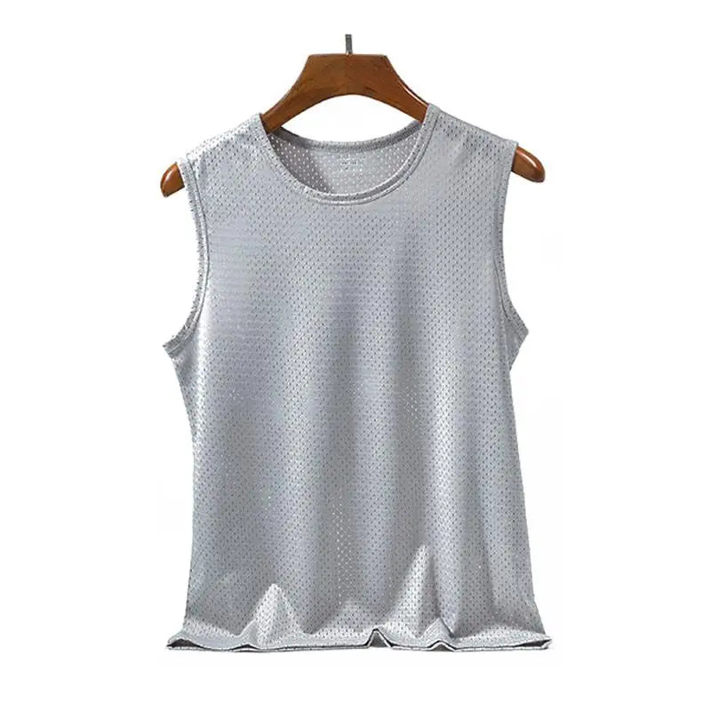 Summer Fitness Sports Tank Top 2024 Mens Sleeveless Shirt Male Mesh Breathable Vest Quick Drying Gyms Running T Shirts