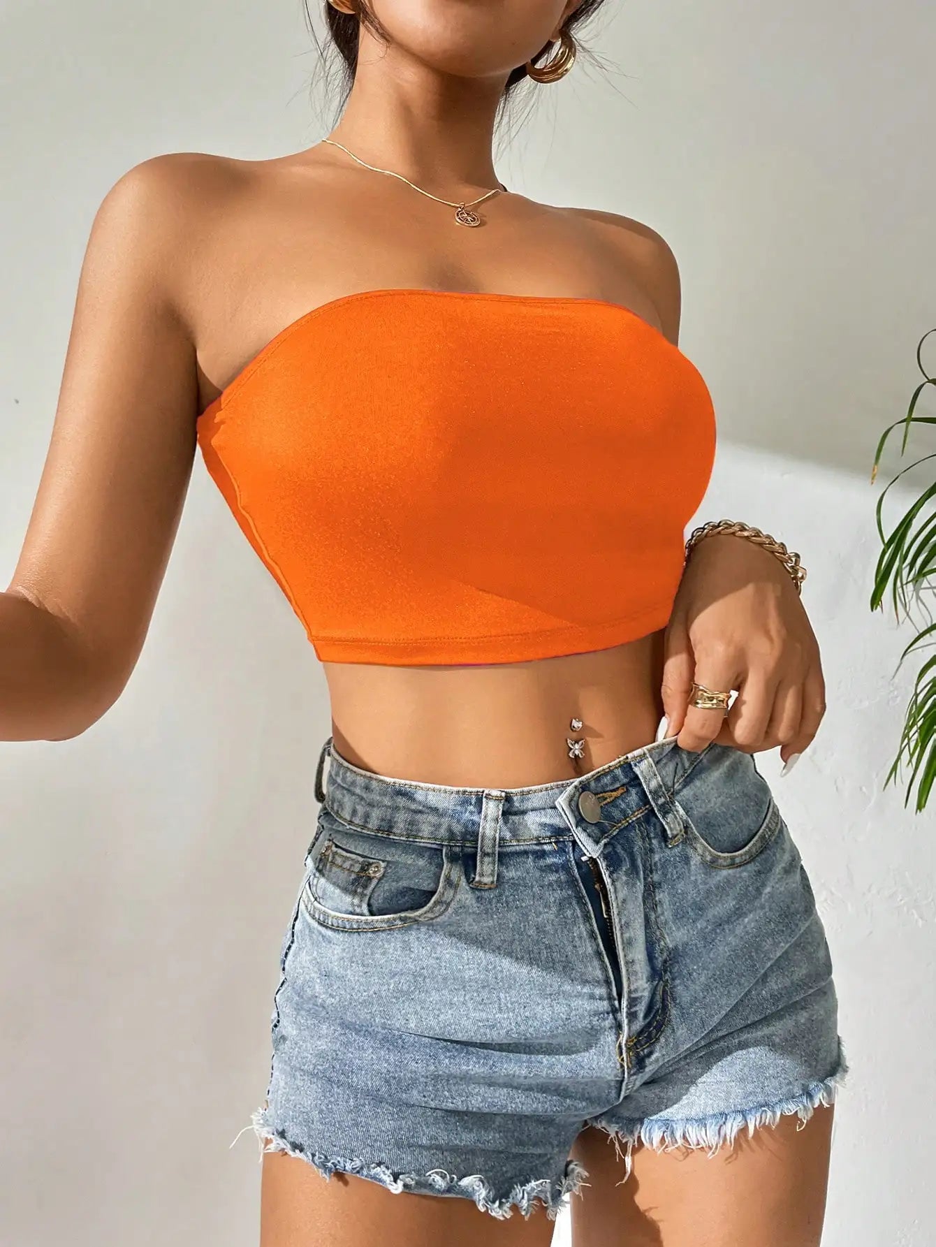 Women Summer Strapless Crop Tube Top Sexy  Clothes Sleeveless Off The Shoulder Tank Top  2024 New Fashion Hottie Tank Top