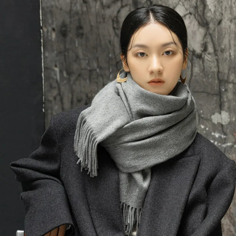 New Cashmere Scarf Women's Winter Scarves Wool Black Red Scarf Ladies Winter Big Pashmina Scarf XWJ01