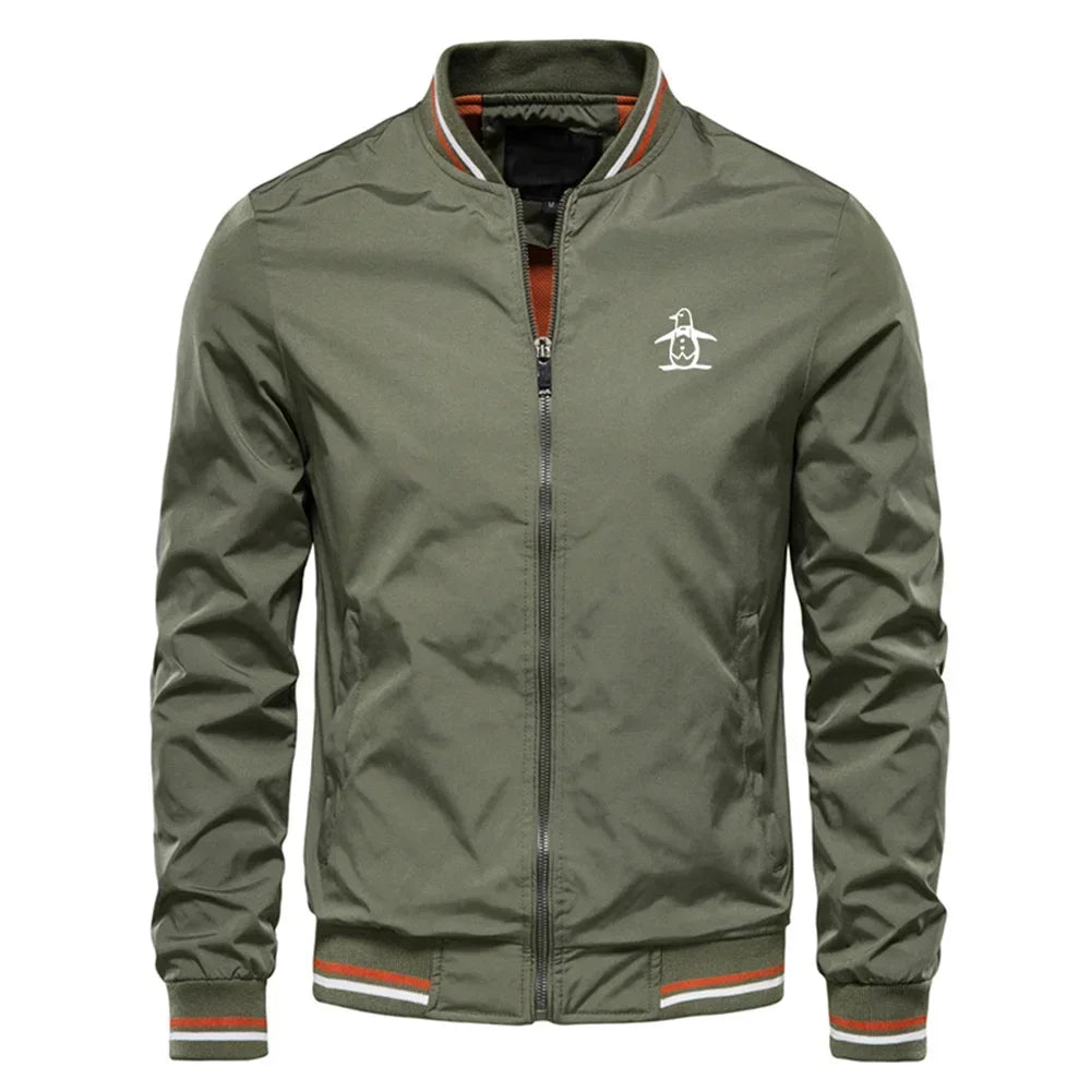 New/Korean/Golf/Men's Stand Up Collar Zipper Sports Jacket, Spring and Autumn Fashion Men's Outdoor Leisure Zipper Jacket