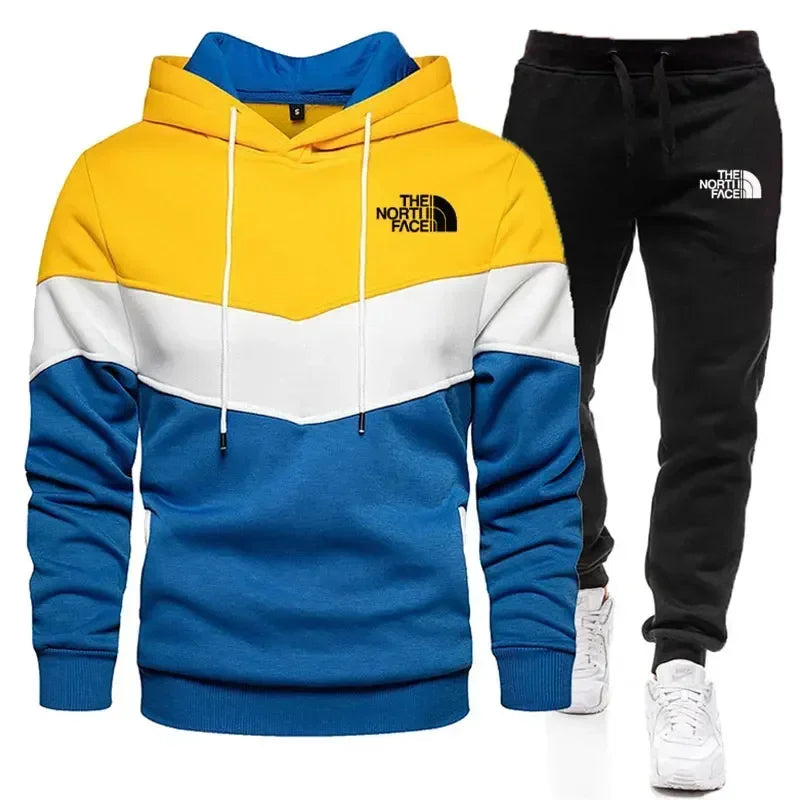 Autumn and winter Sportswear suit men's hoodies set casual warm sports sweater brand pullover + jogging pants 2-piece set