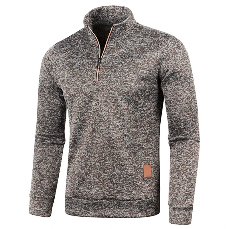 2024 Men's Casual Sweater Half Zipper Pullover Autumn New Thin Sweatshirts Outdoor Work Sweater Standcollar Turtleneck Sweater