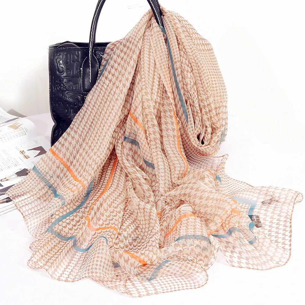 Sunscreen Ice Silk Scarf Scarves Wrap Fashion The Big Beach Towel Women Printed Thin Micro-through Air-conditioning Shawl 180cm