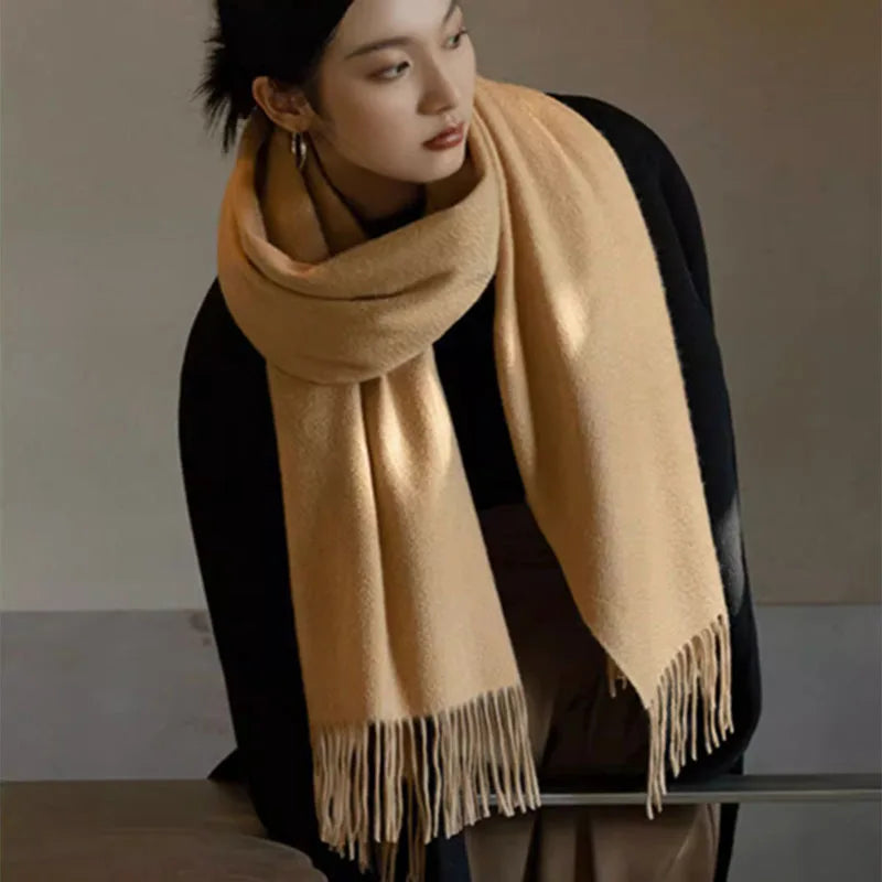 New Cashmere Scarf Women's Winter Scarves Wool Black Red Scarf Ladies Winter Big Pashmina Scarf XWJ01
