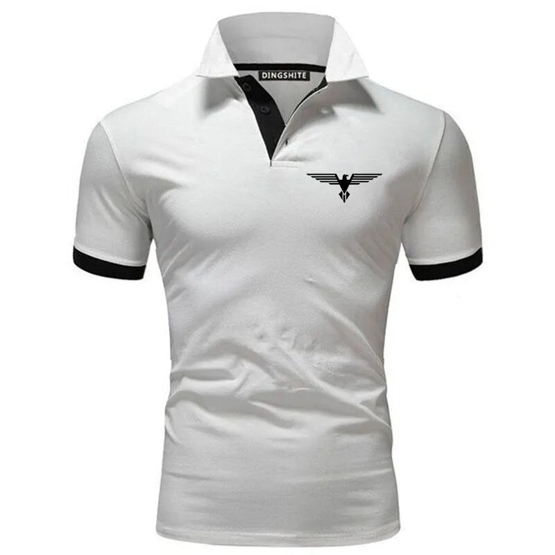Polo collar contrasting color shirt office fashionable new T-shirt polo shirt men's summer top business casual breathable