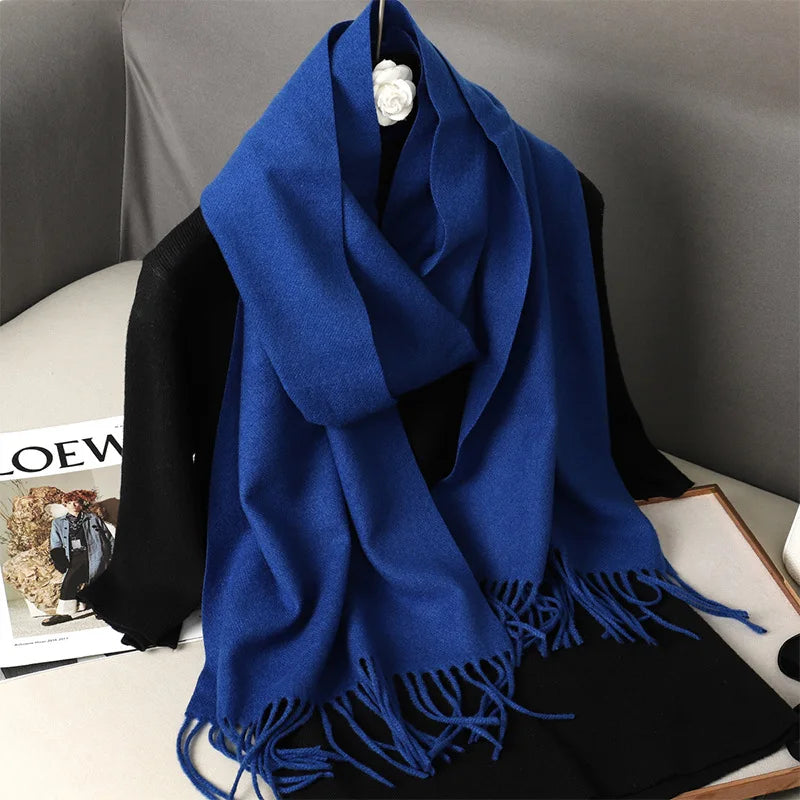 New Cashmere Scarf Women's Winter Scarves Wool Black Red Scarf Ladies Winter Big Pashmina Scarf XWJ01