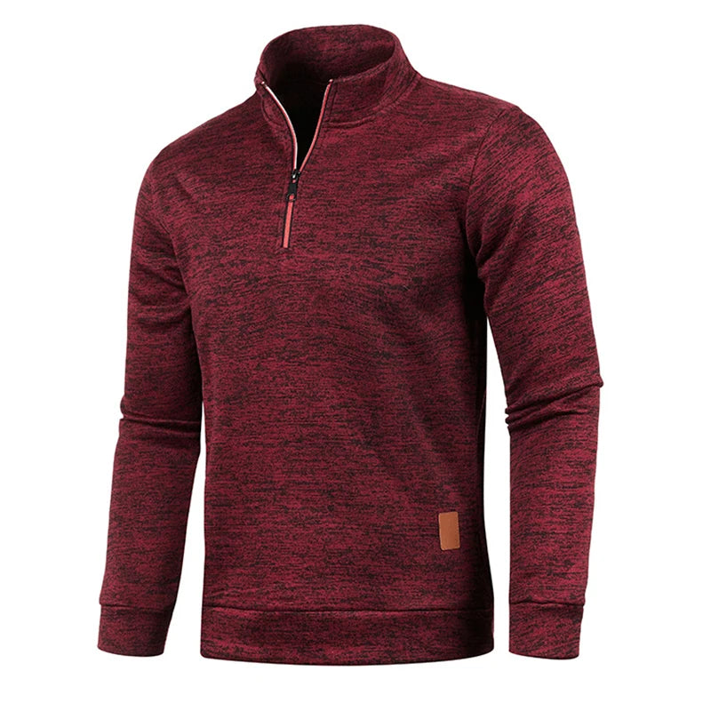 2024 Men's Casual Sweater Half Zipper Pullover Autumn New Thin Sweatshirts Outdoor Work Sweater Standcollar Turtleneck Sweater