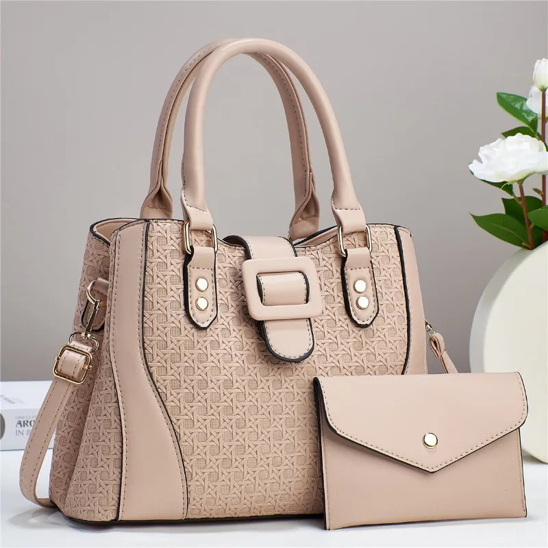 Luxury Brand Designer Women'S Handbag Large Capacity Shoulder Bag Classic Retro Crossbody Bag Urban Commuting Tote Bag+wallet
