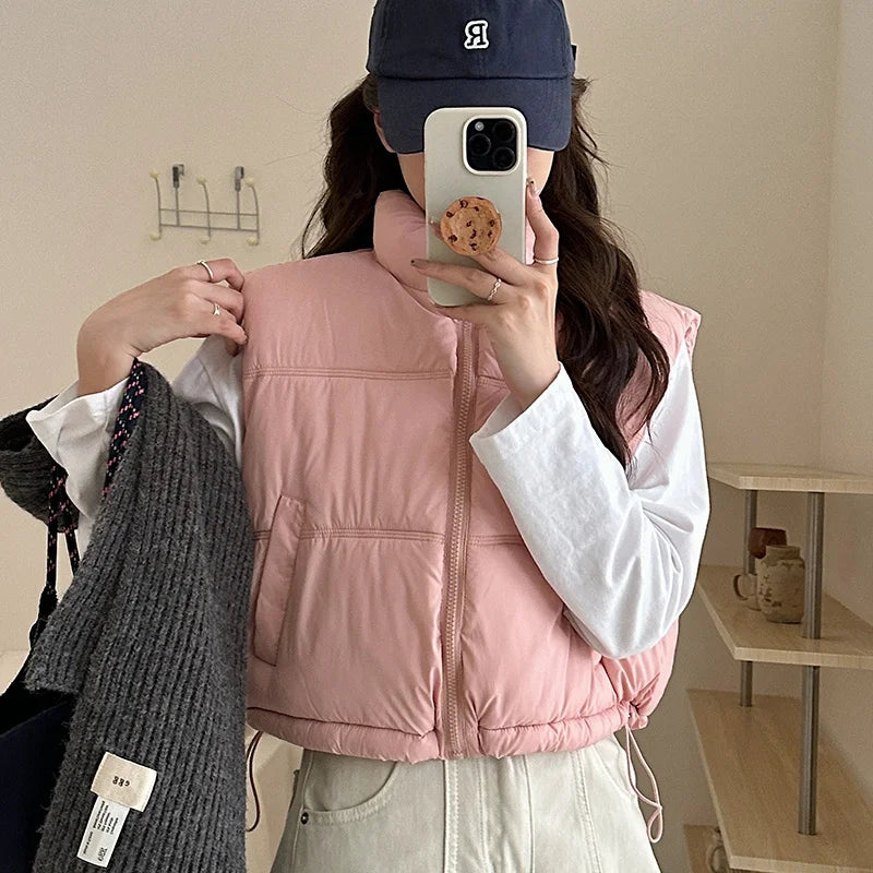 Women Short Vest Jacket Autumn Winter Sleeveless Waistcoat Women Thicken Short Vestcoat Warm Sleeveless Jacket For Female