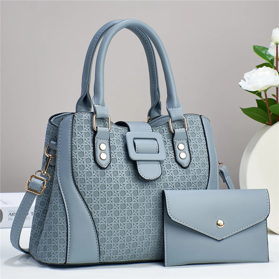 Luxury Brand Designer Women'S Handbag Large Capacity Shoulder Bag Classic Retro Crossbody Bag Urban Commuting Tote Bag+wallet