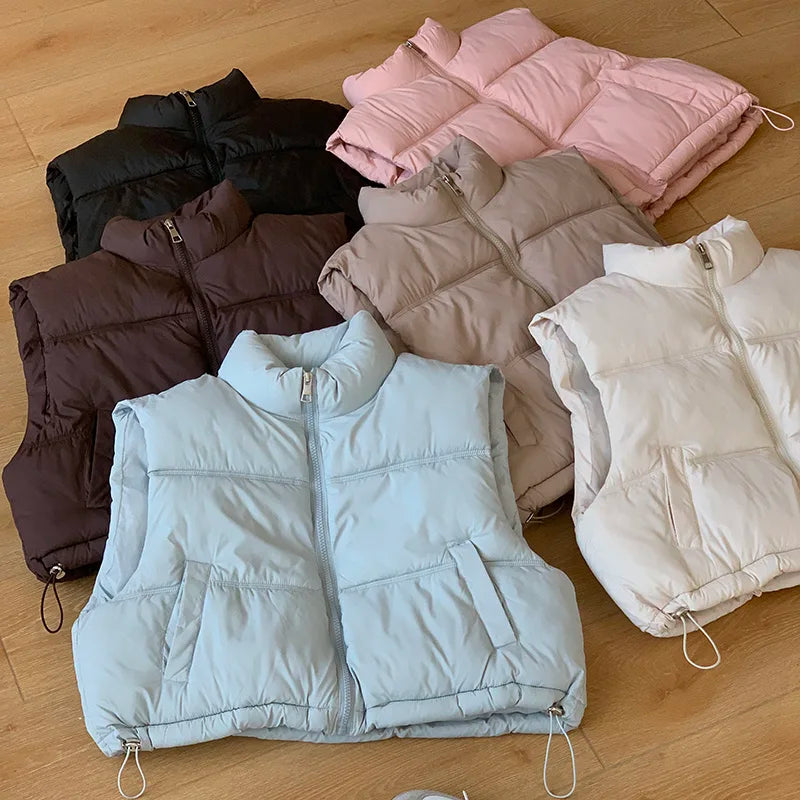 Women Short Vest Jacket Autumn Winter Sleeveless Waistcoat Women Thicken Short Vestcoat Warm Sleeveless Jacket For Female